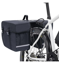 Sac de vélo double pour porte-bagages étanche 35 L Noir