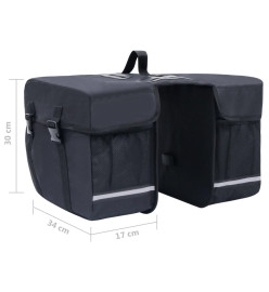 Sac de vélo double pour porte-bagages étanche 35 L Noir