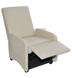 Fauteuil pliable Crème Similicuir