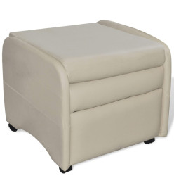 Fauteuil pliable Crème Similicuir