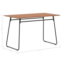 Table à dîner Marron 120x60x73 cm Contreplaqué solide et acier