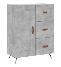 Buffet haut Gris béton 69,5x34x180 cm Bois d'ingénierie