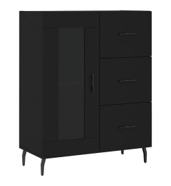 Buffet haut Noir 69,5x34x180 cm Bois d'ingénierie