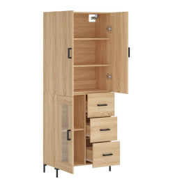 Buffet haut Chêne sonoma 69,5x34x180 cm Bois d'ingénierie