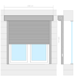 Volet roulant aluminium 100x100 cm anthracite