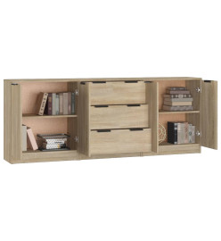 Buffets 3 pcs Chêne sonoma Bois d'ingénierie