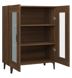 Buffet chêne marron 69,5x34x90 cm bois d'ingénierie