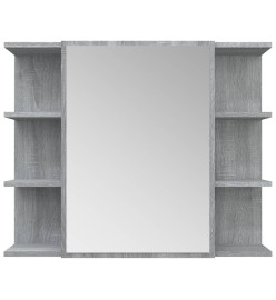 Armoire à miroir de salle de bain Sonoma gris 80x20,5x64cm Bois