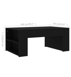 Table basse Noir 100x60x42 cm Aggloméré