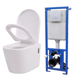 Toilette murale avec réservoir caché Céramique Blanc