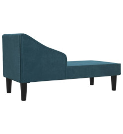 Chaise longue avec traversin bleu velours