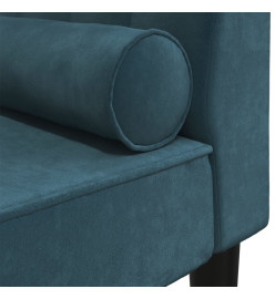 Chaise longue avec traversin bleu velours