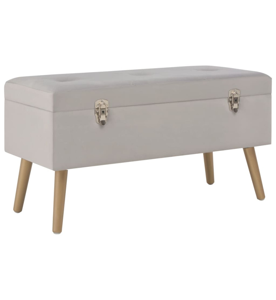 Banc avec compartiment de rangement 80 cm Gris Velours