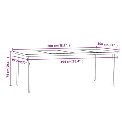 Mobilier de salle à manger de jardin avec coussins 7 pcs Noir