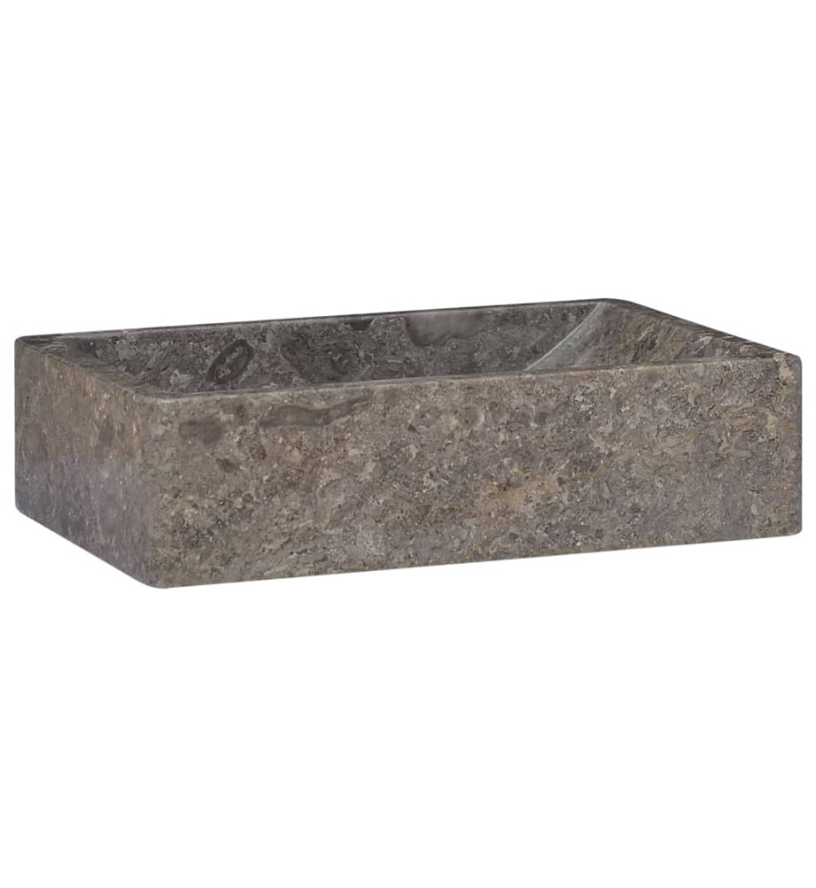 Lavabo 45x30x12 cm marbre gris brillant