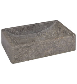 Lavabo 45x30x12 cm marbre gris brillant