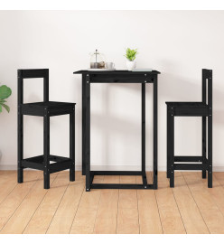 Chaises de bar lot de 2 noir 40x41,5x112 cm bois de pin solide