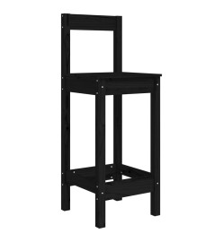 Chaises de bar lot de 2 noir 40x41,5x112 cm bois de pin solide