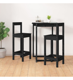 Chaises de bar lot de 2 noir 40x41,5x112 cm bois de pin solide