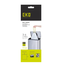 EKO Ensemble sacs poubelle A 3-6 L 24x30 pcs Blanc