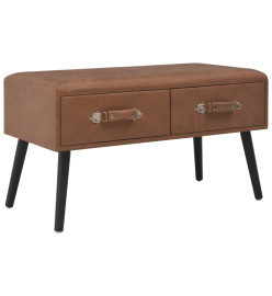 Table basse Marron foncé 80x40x46 cm Similicuir