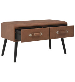 Table basse Marron foncé 80x40x46 cm Similicuir