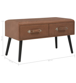 Table basse Marron foncé 80x40x46 cm Similicuir