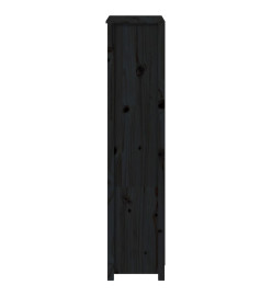 Buffet haut Noir 80x35x154 cm Bois massif de pin