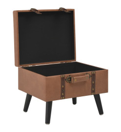 Tabouret de rangement 40 cm Marron Similicuir