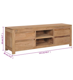 Meuble TV 115x30x40 cm Bois de teck massif