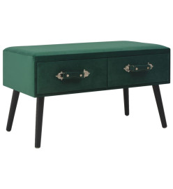 Banc avec tiroirs 80 cm Vert Velours