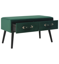 Banc avec tiroirs 80 cm Vert Velours