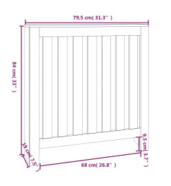 Cache-radiateur Blanc 79,5x19x84 cm Bois massif de pin