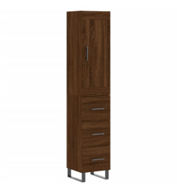 Buffet haut Chêne marron 34,5x34x180 cm Bois d'ingénierie