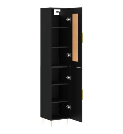 Buffet haut Noir 34,5x34x180 cm Bois d'ingénierie