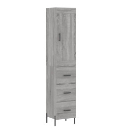 Buffet haut Sonoma gris 34,5x34x180 cm Bois d'ingénierie