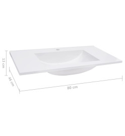 Lavabo encastré 800x460x130 mm SMC Blanc