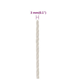 Corde de travail Blanc 3 mm 500 m polypropylène