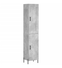 Buffet haut Gris béton 34,5x34x180 cm Bois d'ingénierie