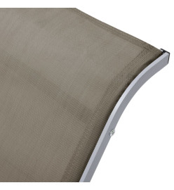 Chaise longue Textilène et aluminium Taupe