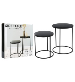 H&S Collection Ensemble de tables d'appoint dessus en bois 2 pcs noir