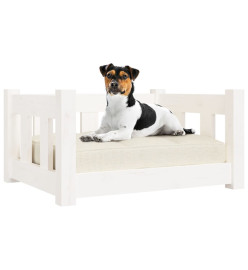 Lit pour chien blanc 55,5x45,5x28 cm bois de pin solide