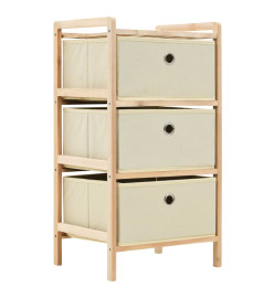 Étagères de rangement avec 3 paniers en tissu 2 pcs Beige Cèdre