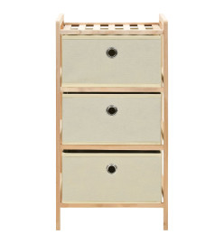 Étagères de rangement avec 3 paniers en tissu 2 pcs Beige Cèdre