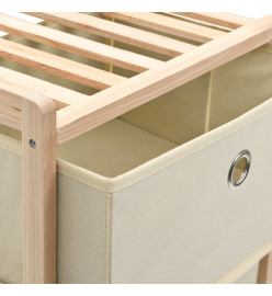 Étagères de rangement avec 3 paniers en tissu 2 pcs Beige Cèdre