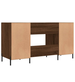 Bureau chêne marron 140x50x75 cm bois d'ingénierie