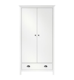 Garde-robe à 2 portes Hill Blanc 89x50x170cm Bois de pin solide