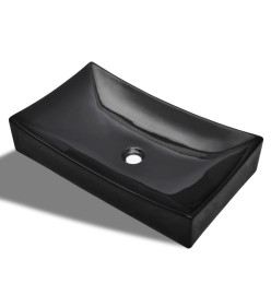 Vasque rectangulaire céramique Noir pour salle de bain