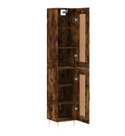 Buffet haut Chêne fumé 34,5x34x180 cm Bois d'ingénierie