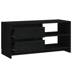 Meuble TV Noir 80x31x39 cm Bois de pin massif